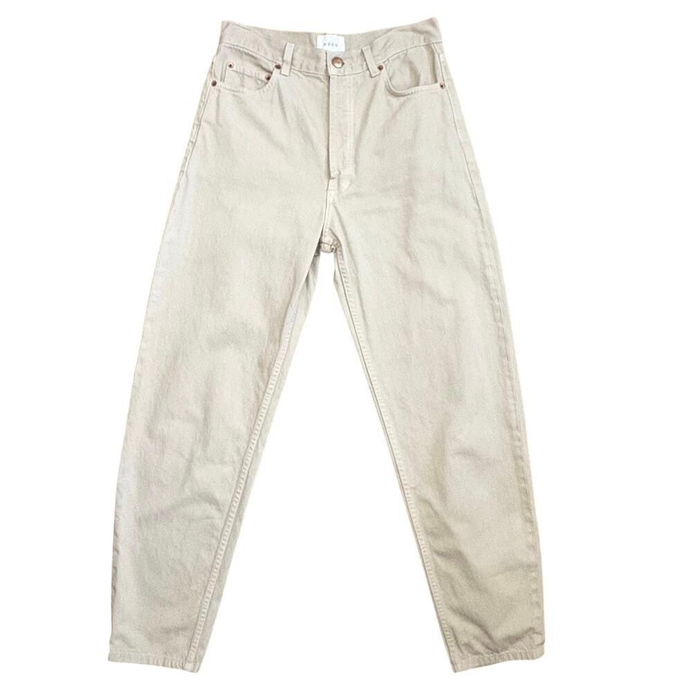 DÔEN Jeans Size 28 Ecru Cream High Rise Straight Leg Organic Cotton Denim